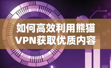如何高效利用熊猫VPN获取优质内容，入门指南与实用技巧