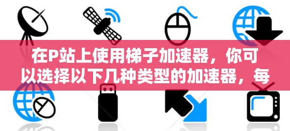 在P站上使用梯子加速器,你可以选择以下几种类型的加速器,每种类型的加速器有不同的特点和适用场景 在P站上使用梯子加速器,你可以选择以下几种类型的加速器,每种类型的加速器有不同的特点和适用场景
