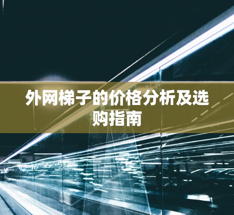 外网梯子的价格分析及选购指南