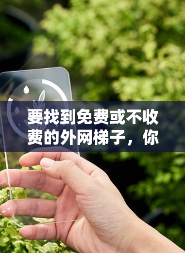 要找到免费或不收费的外网梯子,你可以参考以下几种方法 要找到免费或不收费的外网梯子,你可以参考以下几种方法