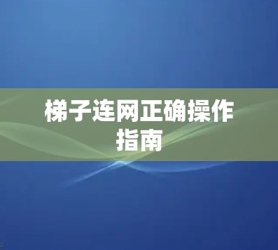 梯子连网正确操作指南 梯子连网正确操作指南
