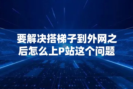 要解决搭梯子到外网之后怎么上P站这个问题,以下是一个清晰的步骤指南 要解决搭梯子到外网之后怎么上P站这个问题,以下是一个清晰的步骤指南