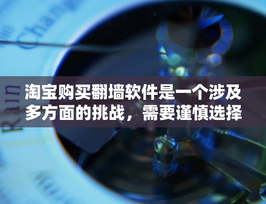 淘宝购买翻墙软件是一个涉及多方面的挑战，需要谨慎选择和使用。以下是详细的步骤指南
